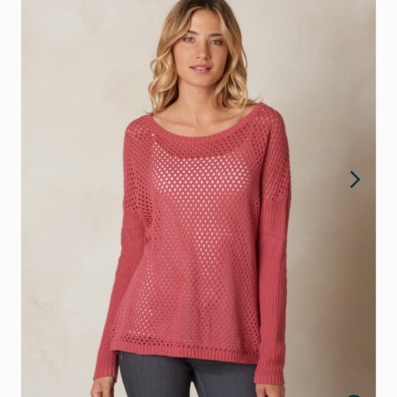 Prana Parker Cotton Open Knit Sweater 